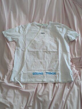 Off-White White Seeing Things Graphic Tee Size L